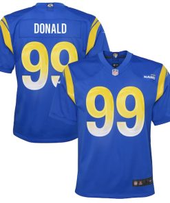 Alternative view of Aaron Donald Los Angeles Rams Nike Youth Game Jersey - Royal/White