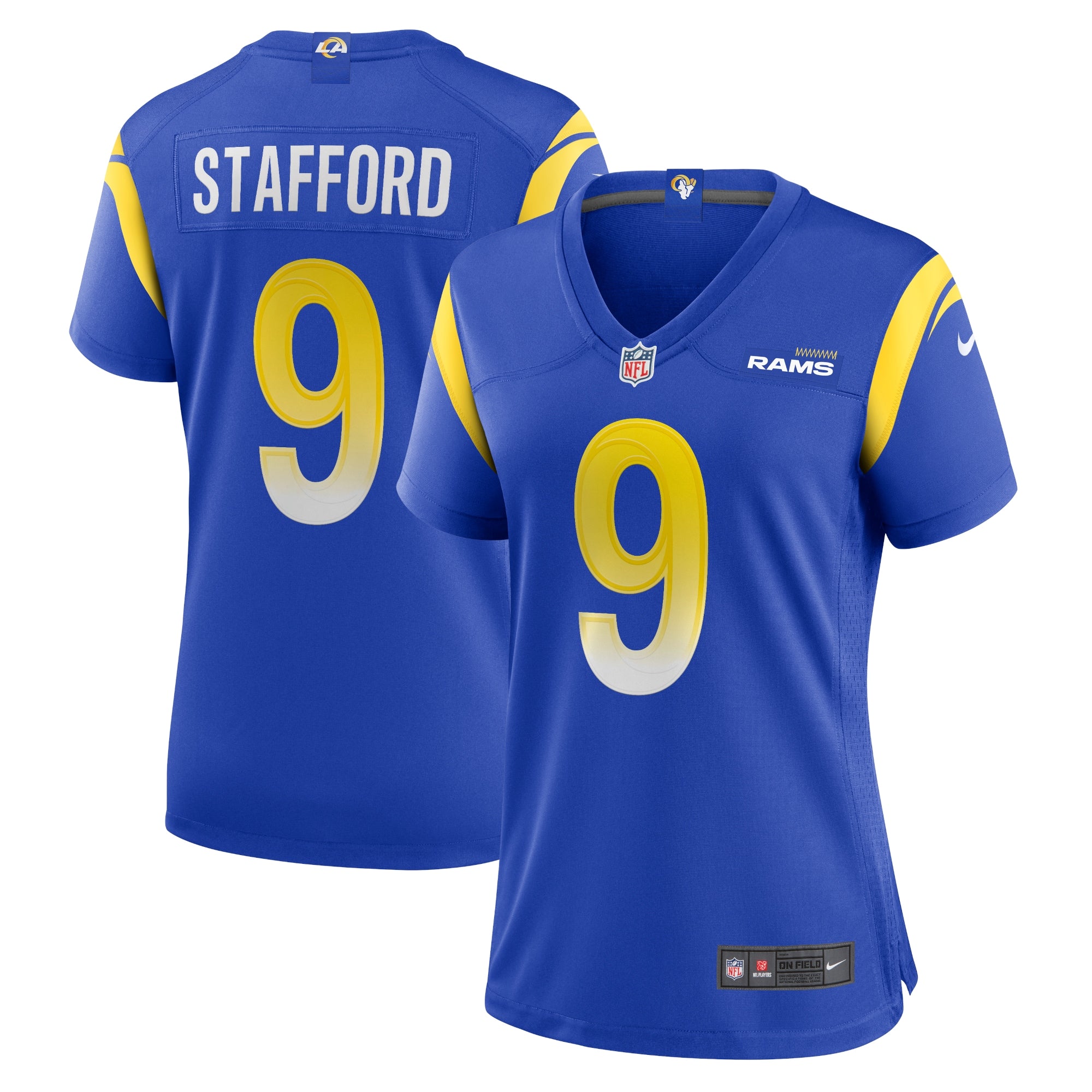 Matthew Stafford Los Angeles Rams Nike Women's Player Jersey - White/Royal - Image 5