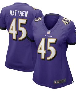Christian Matthew Baltimore Ravens Nike Women's  Game Jersey -  Purple