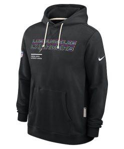Alternative view of Los Angeles Chargers Nike 2025 NFL Crucial Catch Sideline Standard Issue Dri-FIT Hoodie - Black