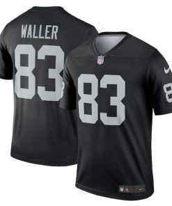 Alternative view of Darren Waller Las Vegas Raiders Nike Legend Jersey - Black/White