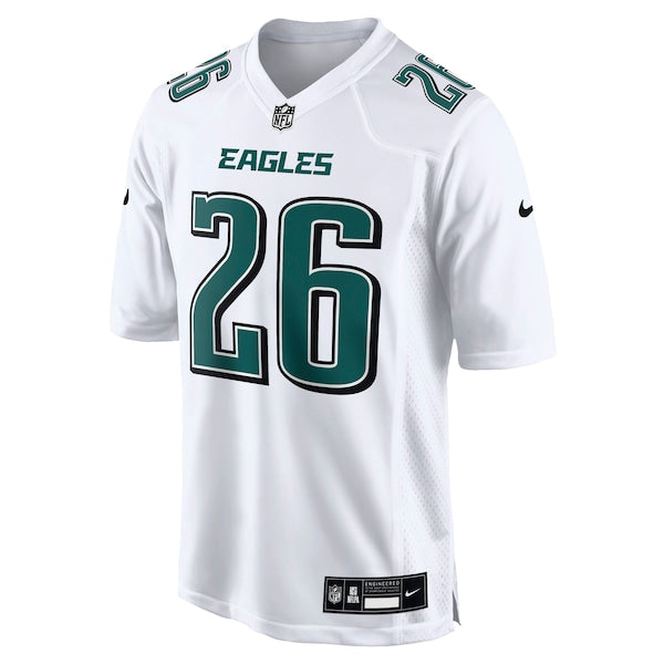 Saquon Barkley Philadelphia Eagles Nike Fashion Game Jersey - Tundra White/Black - Image 3