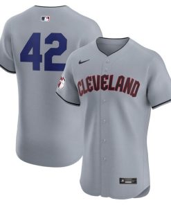 Cleveland Guardians Nike Road 2024 Jackie Robinson Day Elite Jersey - Gray