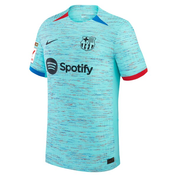 Gavi Barcelona Nike 2023/24 Third Authentic Jersey - Aqua/Royal/White - Image 3