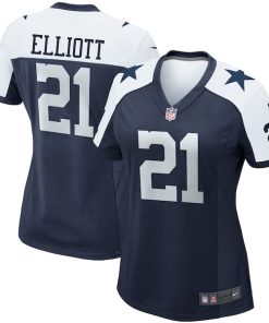 Ezekiel Elliott Dallas Cowboys Nike Women's Alternate Game Team Jersey - Navy/White