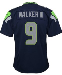 Alternative view of Kenneth Walker III Seattle Seahawks Nike Youth Team Game Jersey - College Navy