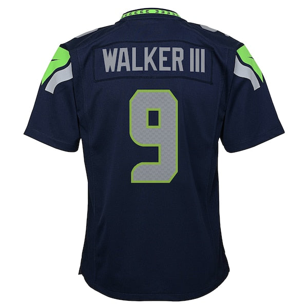 Kenneth Walker III Seattle Seahawks Nike Youth Team Game Jersey - College Navy - Image 2