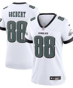 Alternative view of Dallas Goedert Philadelphia Eagles Nike White Game Jersey - White/Black/Green