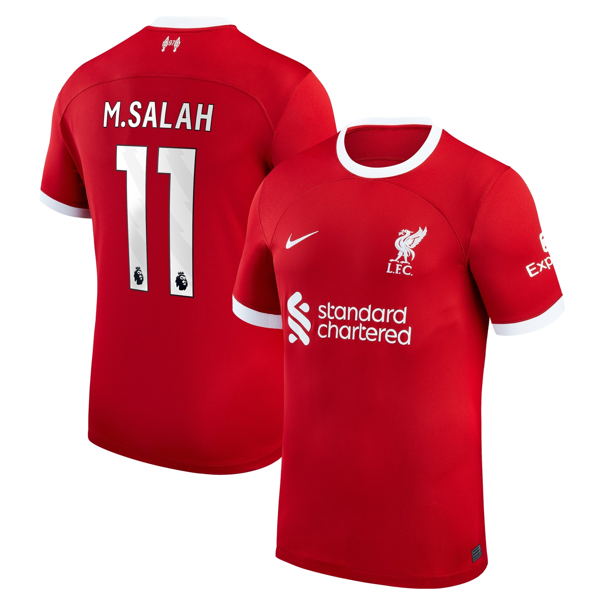 Mohamed Salah Liverpool Nike 2023/24 Away Replica Player Jersey - White/Red - Image 6