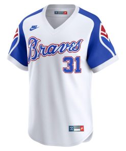 Alternative view of Greg Maddux Atlanta Braves Nike Throwback Cooperstown Collection Limited Jersey - White