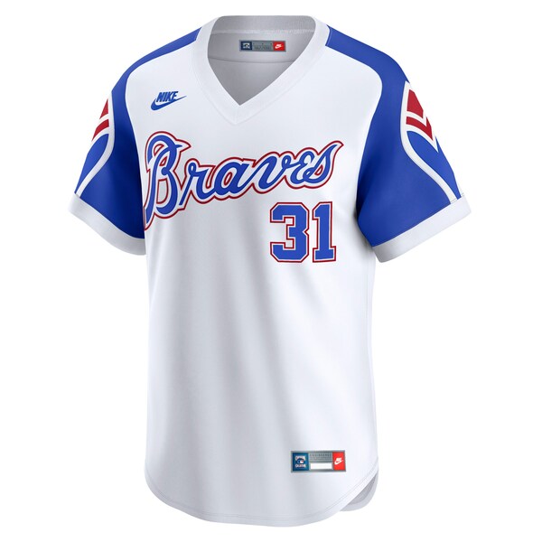 Greg Maddux Atlanta Braves Nike Throwback Cooperstown Collection Limited Jersey - White - Image 2