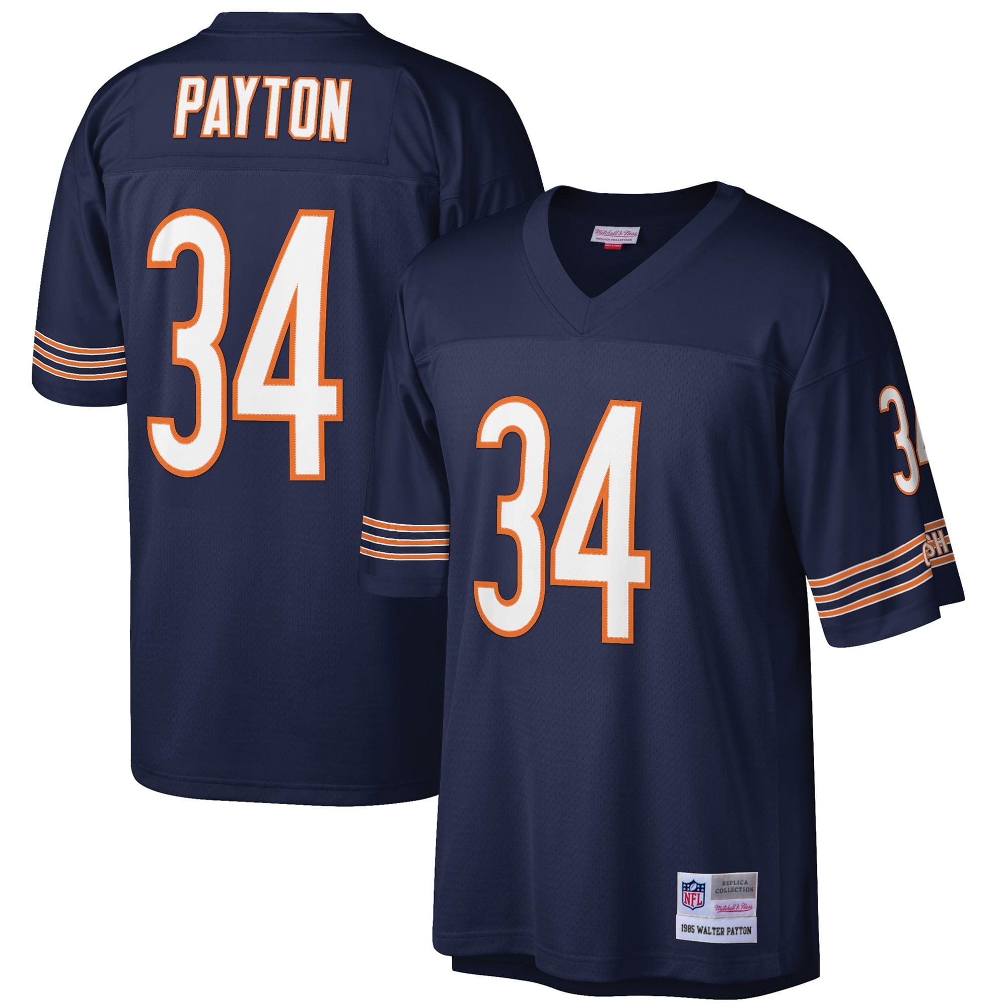 Walter Payton Chicago Bears Big & Tall 1985 Retired Player Replica Jersey - White/Navy - Image 6