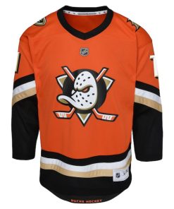 Alternative view of Trevor Zegras Anaheim Ducks Youth Replica Player Jersey - Orange