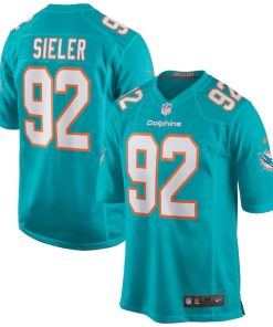 Zach Sieler Miami Dolphins Nike Game Jersey - Aqua