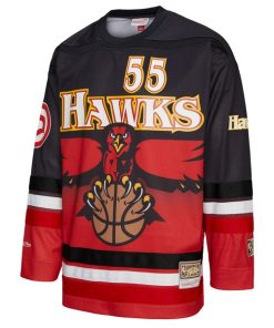 Alternative view of Dikembe Mutombo Atlanta Hawks  Unisex Maxxed Out Fashion Hockey Jersey - Red