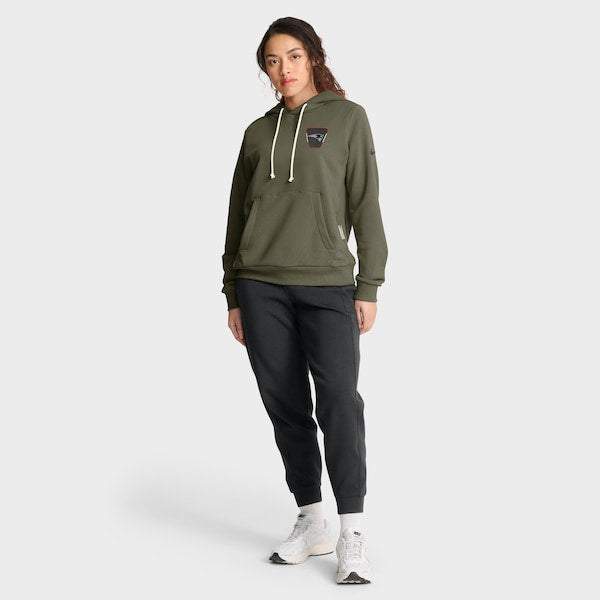 New England Patriots Nike Women's 2025 Salute to Service Sideline Standard Issue Dri-FIT Hoodie - Olive - Image 3