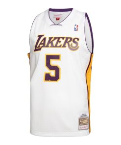Alternative view of Robert Horry Los Angeles Lakers 2001/02 Hardwood Classics Swingman Jersey - White