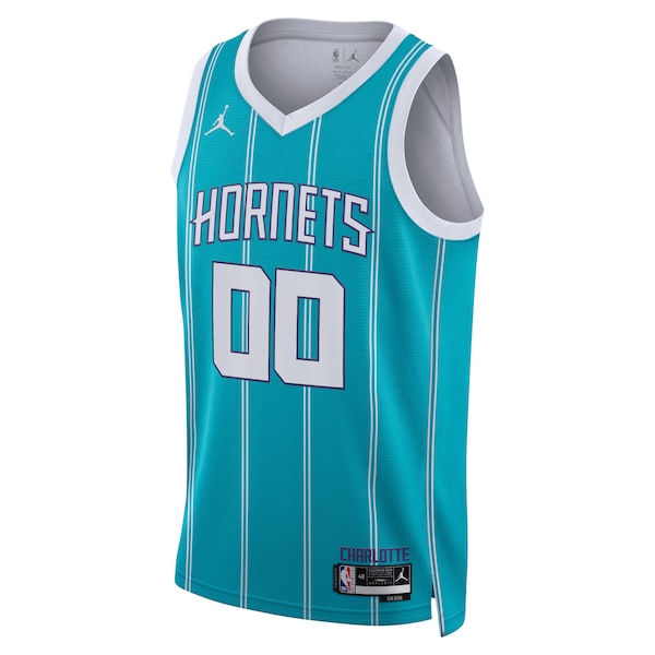 Charlotte Hornets Jordan Brand Unisex Swingman Custom Jersey Teal - Icon Edition - Image 2