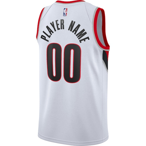 Portland Trail Blazers Nike 2020/21 Swingman Custom Jersey - Association Edition - White - Image 3