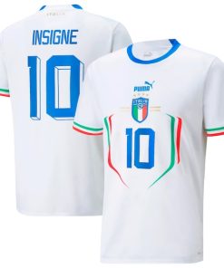 Lorenzo Insigne Italy National Team Puma Youth 2022/23 Away Replica Player Jersey - White
