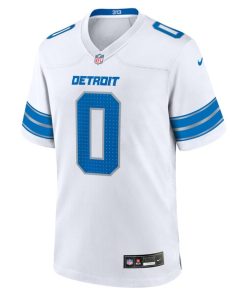 Alternative view of Jahmyr Gibbs Detroit Lions Nike Game Player Jersey - White/Blue/Black