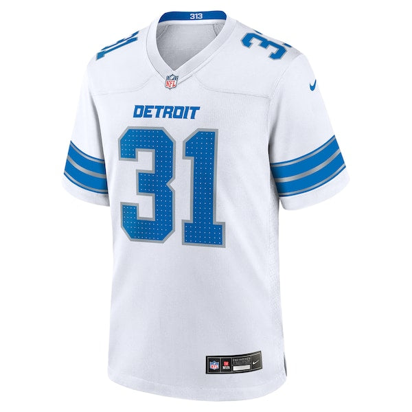 Kerby Joseph Detroit Lions Nike Game Jersey - White/Blue - Image 3