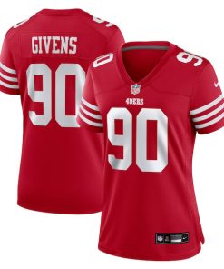 Alternative view of Kevin Givens San Francisco 49ers Nike Women's  Game Jersey -  Scarlet
