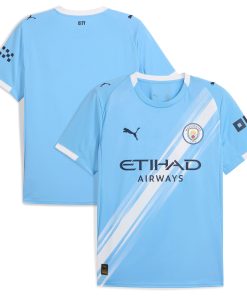 Alternative view of Manchester City Puma 2025/26 Away Replica Jersey - Black/Light Blue