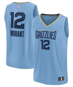 Ja Morant Memphis Grizzlies  Youth Fast Break Replica Player Jersey - Statement Edition - Light Blue