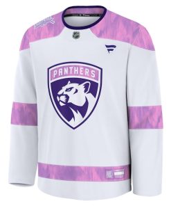 Alternative view of Florida Panthers  Hockey Fights Cancer Practice Jersey - White