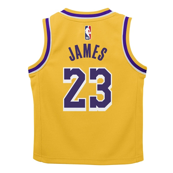 LeBron James Los Angeles Lakers Nike Preschool Dri-FIT Swingman Player Jersey - Icon Edition - Gold - Image 3