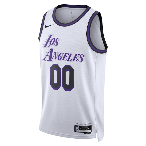 Los Angeles Lakers Nike Unisex 2022/23 Swingman Custom Jersey - City Edition - White - Image 2