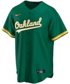 Alternative view of Oakland Athletics Nike Youth Alternate Replica Team Jersey - Kelly Green