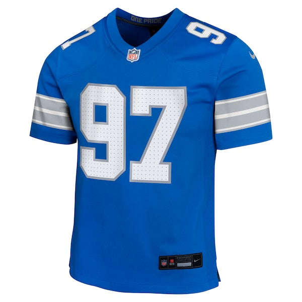 Aidan Hutchinson Detroit Lions Nike Youth Team Player Game Jersey - Blue - Image 3