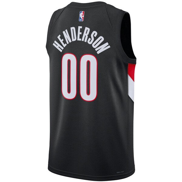 Scoot Henderson Portland Trail Blazers Nike Unisex Swingman Jersey - Icon Edition - Black - Image 3