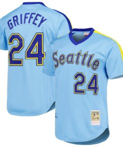 Men's Seattle Mariners Ken Griffey Jr.  Light Blue Cooperstown Collection Authentic Jersey