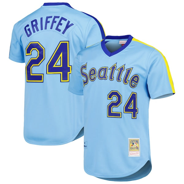 Men's Seattle Mariners Ken Griffey Jr. Light Blue Cooperstown Collection Authentic Jersey