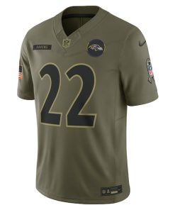 Alternative view of Derrick Henry Baltimore Ravens Nike 2025 Salute to Service Limited Jersey - Olive
