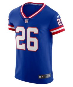 Alternative view of Saquon Barkley New York Giants Nike Classic Vapor Elite Player Jersey - Royal
