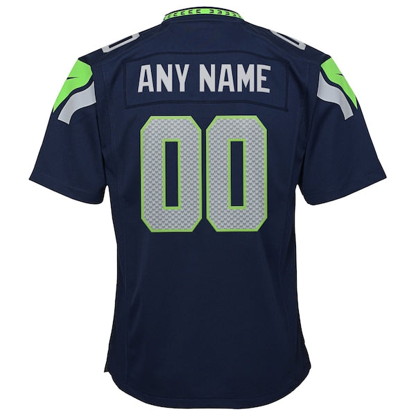 Seattle Seahawks Nike Youth 50th Season Team Custom Game Jersey - College Navy/Navy - Image 4