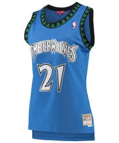 Alternative view of Kevin Garnett Minnesota Timberwolves Women's  Hardwood Classics Swingman Jersey - Blue