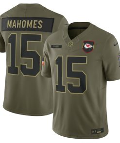 Patrick Mahomes Kansas City Chiefs Nike 2025 Salute to Service Limited Jersey - Olive