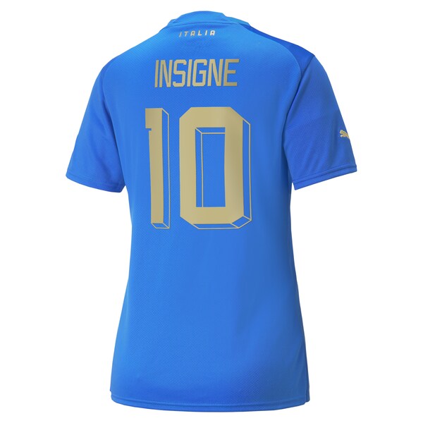 Lorenzo Insigne Italy National Team Puma Women's 2022/23 Home Replica Player Jersey - Blue - Image 3