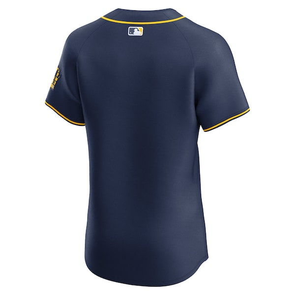 Milwaukee Brewers Nike Alternate 2 Elite Jersey - Navy/Cream - Image 4