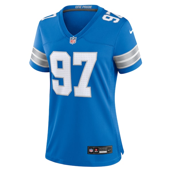 Aidan Hutchinson Detroit Lions Nike Women's Game Jersey - Blue/Black/White - Image 3