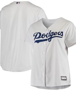 Los Angeles Dodgers Women's Plus Size Sanitized Replica Team Jersey - White