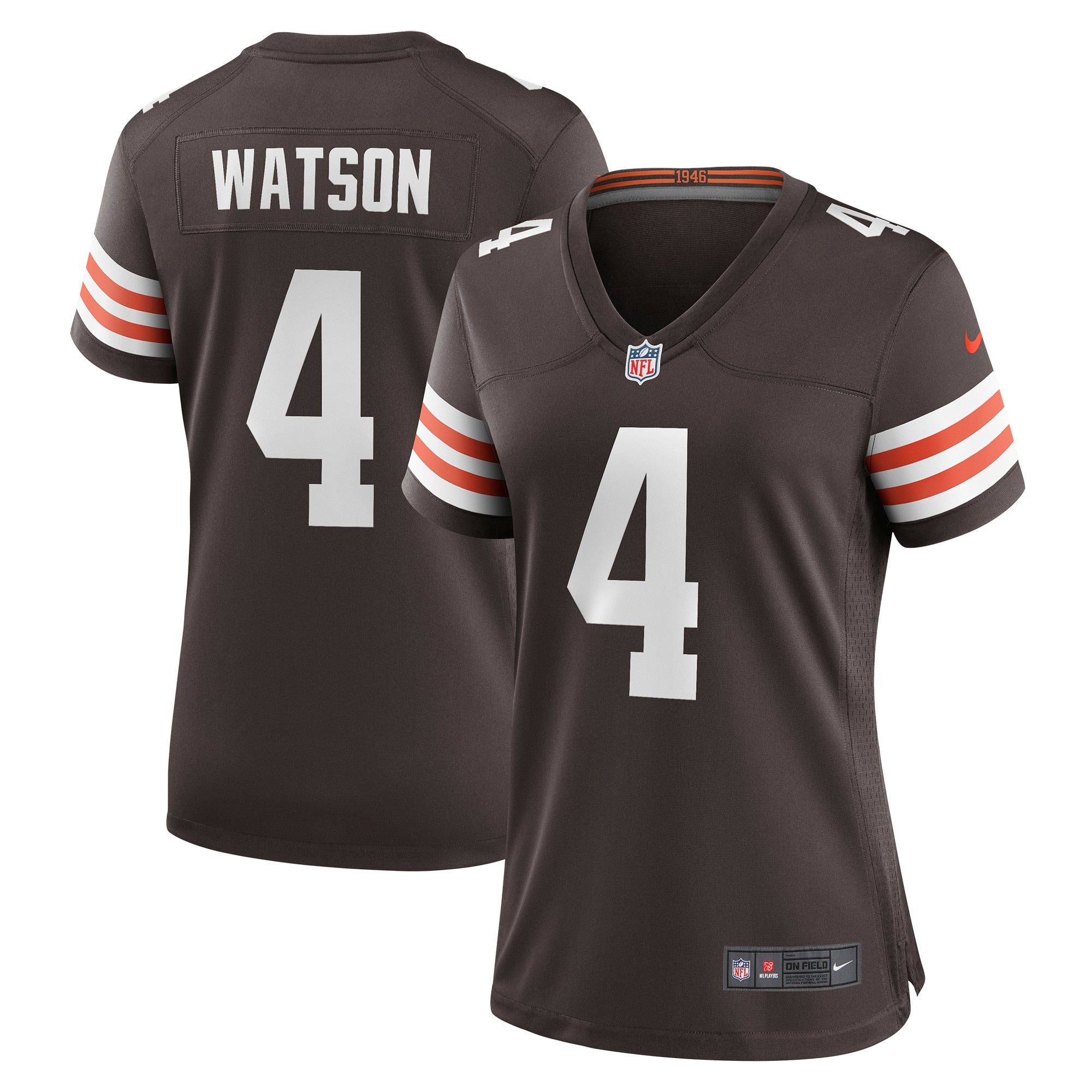 Deshaun Watson Cleveland Browns Nike Women's Player Jersey - White/Brown - Image 5