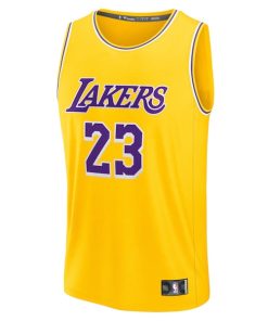 Alternative view of LeBron James Los Angeles Lakers  Youth Fast Break Replica Player Jersey - Icon Edition - Gold