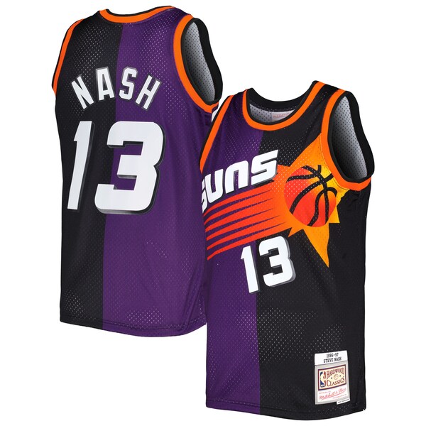 Steve Nash Phoenix Suns Hardwood Classics 1996/97 Split Swingman Jersey - Purple/Black - Image 2