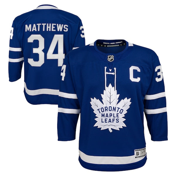Auston Matthews Toronto Maple Leafs Youth Home Premier Player Jersey - Blue/Black - Image 2